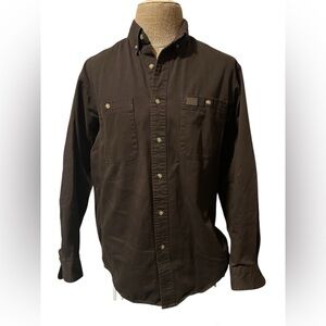 Wrangler Riggs Workwear Chocolate Shirt men’s large button down brown
